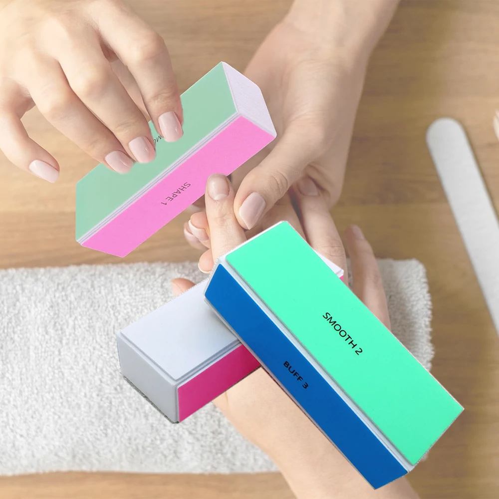 5/10 Stück Nagelpufferblock, 4 Stufen, bunter Polierblock, Glanz, Polieren, Nagelfeile, Maniküre, Schleifwerkzeuge, Kit, Schleifen von natürlichen Nägeln – Detail 6