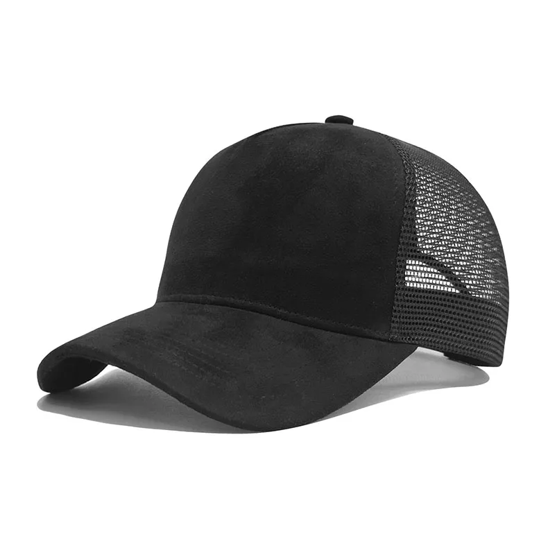 Individuell besticktes Logo Wildleder Trucker Cap Sommer Atmungsaktive Mesh Herren Baseballkappe Damen DIY Grafik Sonnenhüte – Detail 11