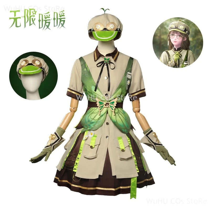 Nikki Cosplay Anime Infinity Nikki Green Lolita Dress Open World Uniform Forest Set Halloween Party Outfit For Women SKIRTS