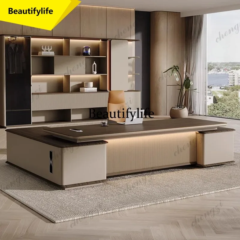 X188 Multi-functional president boss Computer desk office table bureaux de travail l shaped desk mesa de computador home furnitu