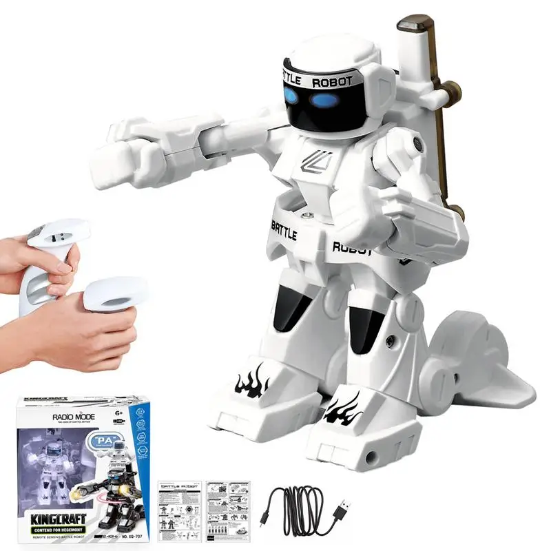 

Remote Robot Toy 2.4G Remote Controlled Battle Robots Intelligent Boxing Robot Toy With Color Changed LED Light For Boy Girl