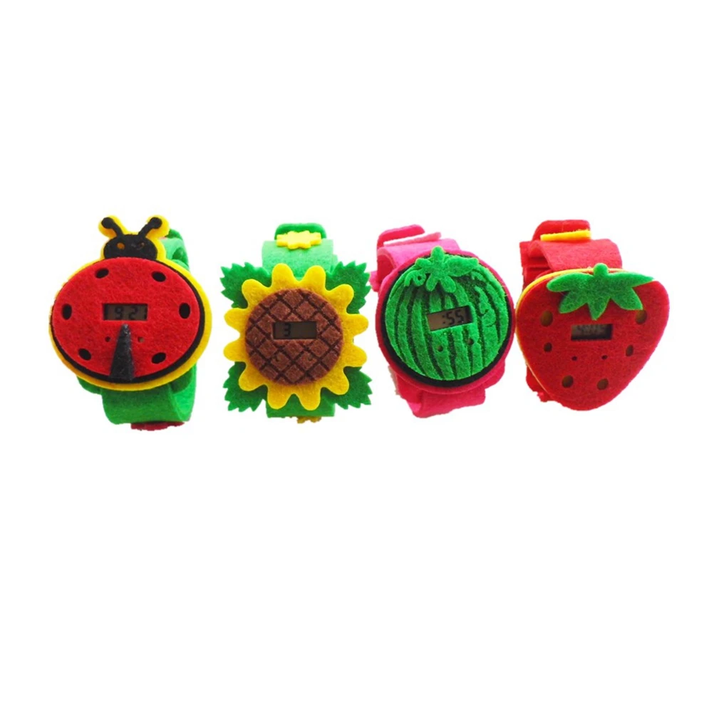 20 Pcs Kids Watches Electronic Girl Cartoon Decor Child Easter Student Watch Quartz Wristwatch Gift Cute Felt Material Daily