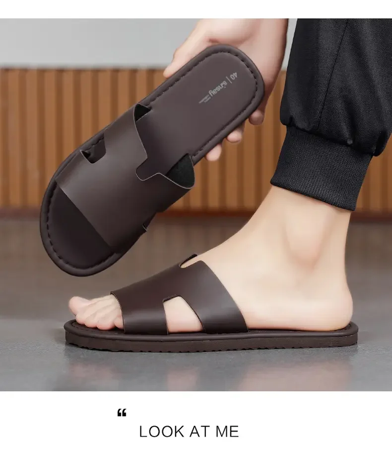Men's One Strap Roman Sandals Slippers, Cross Border Fashion Casual Slides Plus Size Large Size Outdoor Shoes