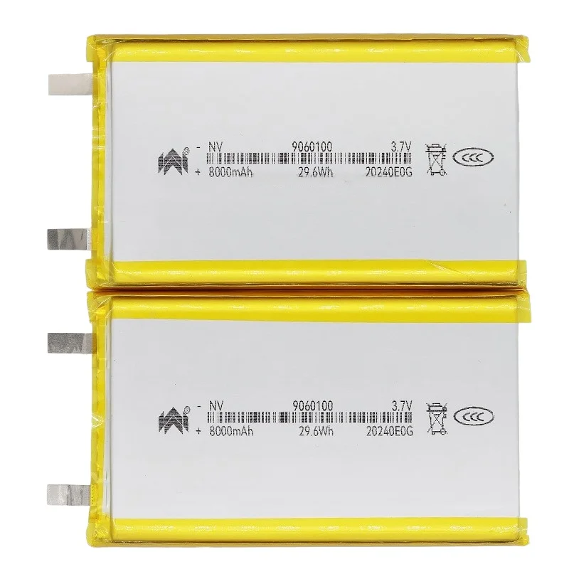 10pcs 3.7 V 8000mAh 9060100 Battery for Tablets Power Banks Portable Electronic Devices Toys  DIY