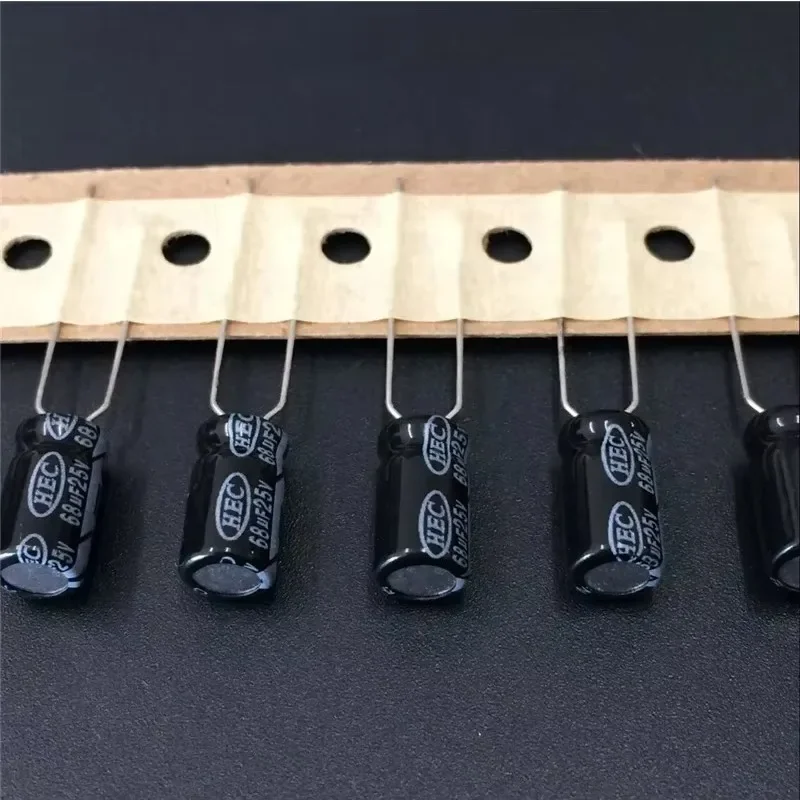 50 Buah/200 Buah 68UF/25V TaiWan HEC ZR Seri 25V68uF 6.3X11Mm Kapasitor Elektrolit Aluminium