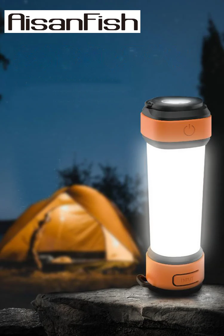 

Manufacturer Camping Lantern light USB C Rechargeable hand held light power bank hook for Work Outdoor Tent Lamp Emergency Lamp