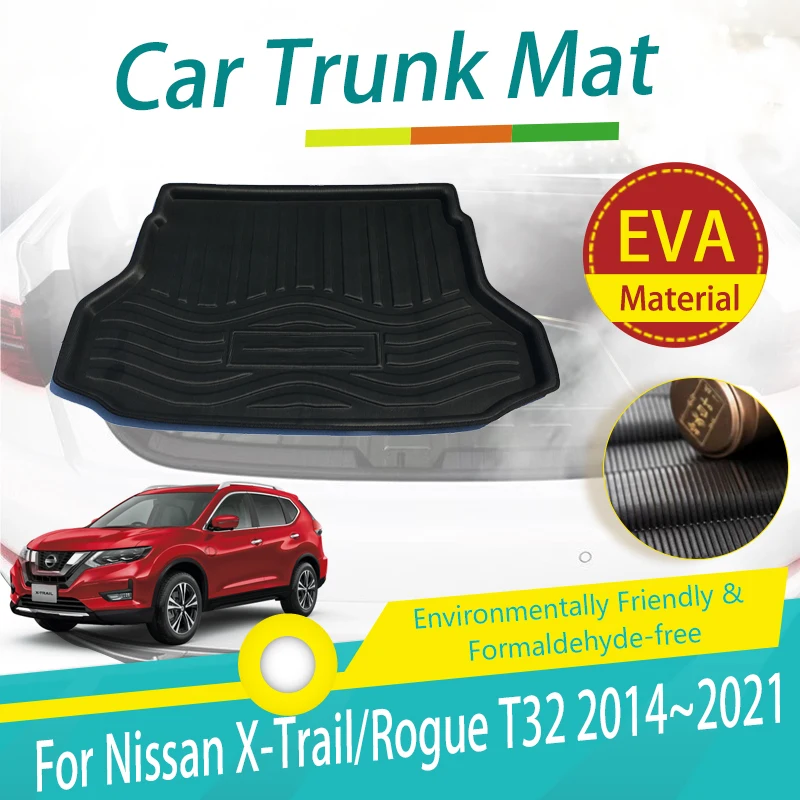 Car Trunk Mats For Nissan X-Trail Rogue XTrail T32 2014~2021 5seat Anti-dirty Boot Carpets Suitcase Rug Cargo Covers Accessories