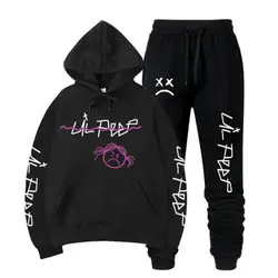 RIP Lil Peep Hoodie Sweatshirt Sets Men/Women Winter Warm Fleece Hoodies Sweatshirts+Sweatpants Suits Hip Hop Pullover Hooded