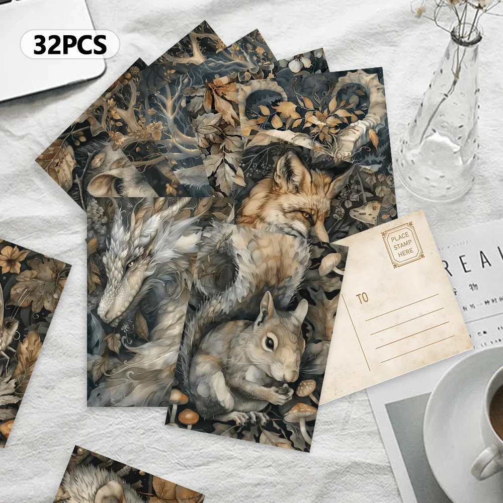 

32pcs, Mysterious Forest, postcards, decoration/greeting cards/postcards, high-definition printing, collectible and mailable