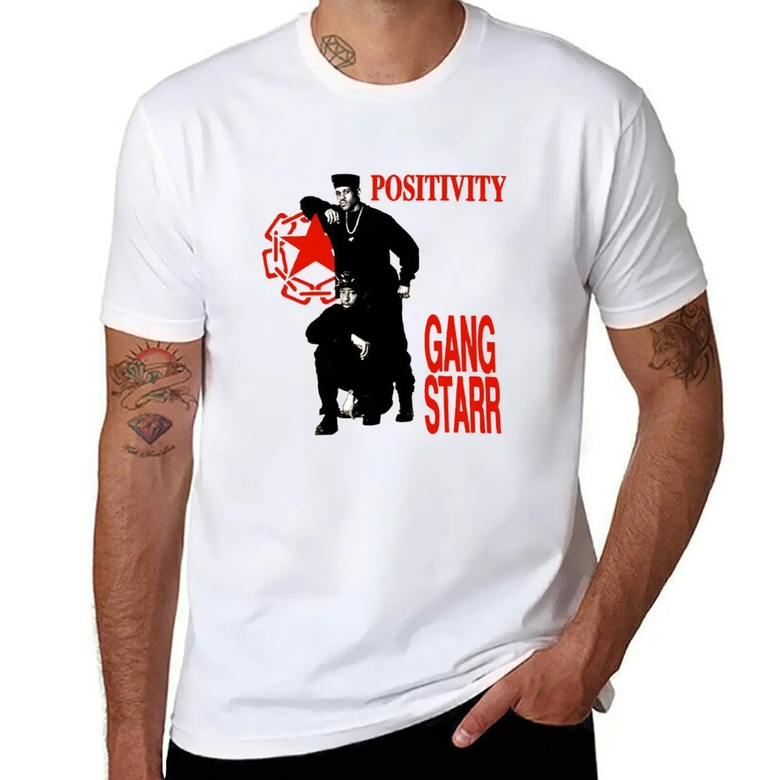 

Positivity - Gangstarr T-Shirt t shirt man casual t shirt men 100% cotton luxury brand T-Shirt