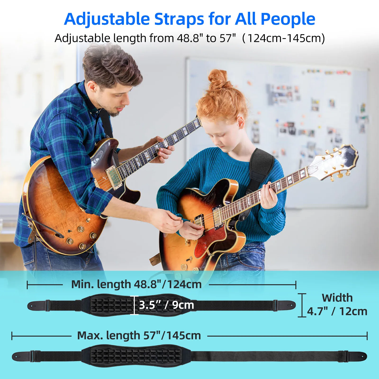 LEKATO Bass Guitar Straps for Electric Guitar & Bass 4\