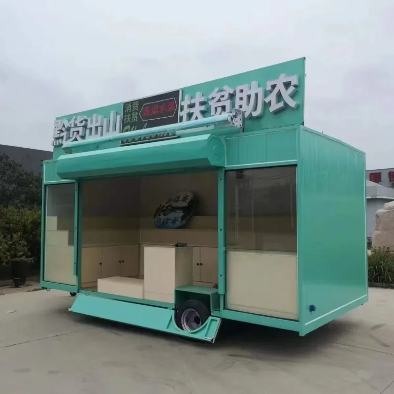 2025 جديد وصول مصنع المخرج الساخن بيع الملابس الكهربائية المتنقلة الأحذية القبعات والأوشحة فان شاحنة مقطورة بوتيك عربة #6