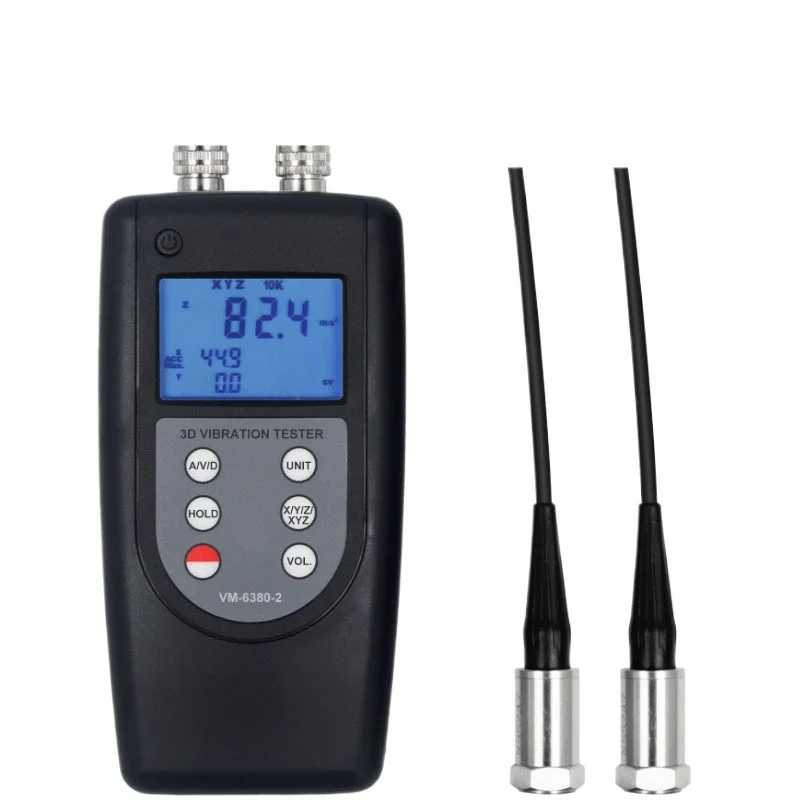 

Dual Channel Vibration Measurer VM-6380-2 Vibration Measuring Instrument Equipment Fault Detector Dual Display