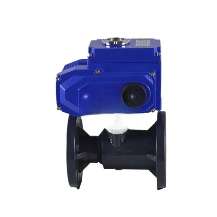 

Electric flange ball valve plastic anti-corrosion and acid-resistant