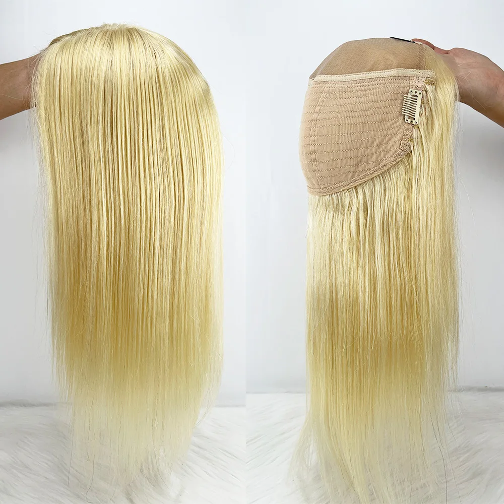 5x5 Closure Wig Silk Base Human Hair #613 Light Blonde Silky Straight Virgin European Hair Silk Top Wig with Baby Hair for Women