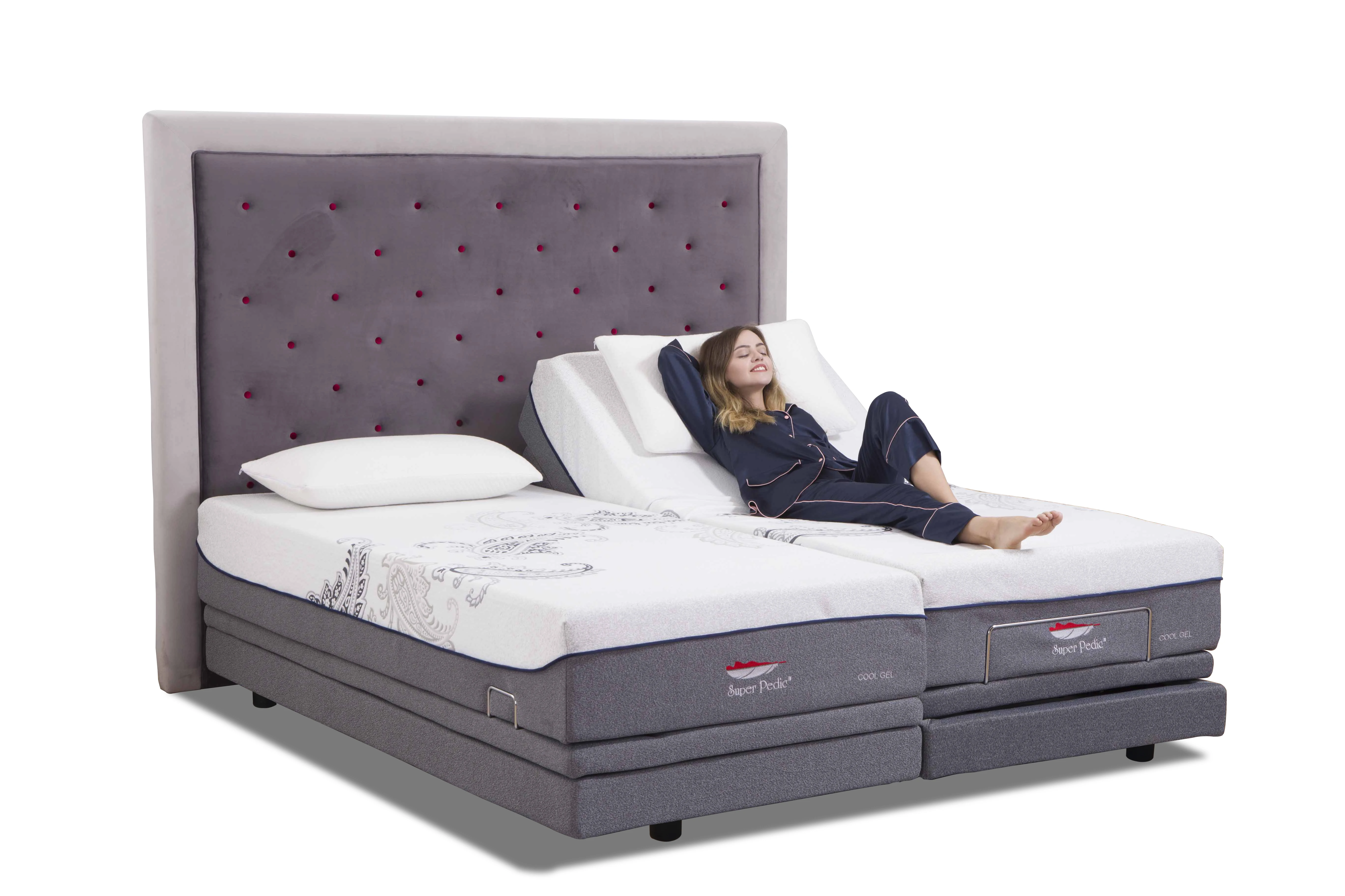 Best adjustable bed and mattress combo frame king size bed head and foot control usb charging port