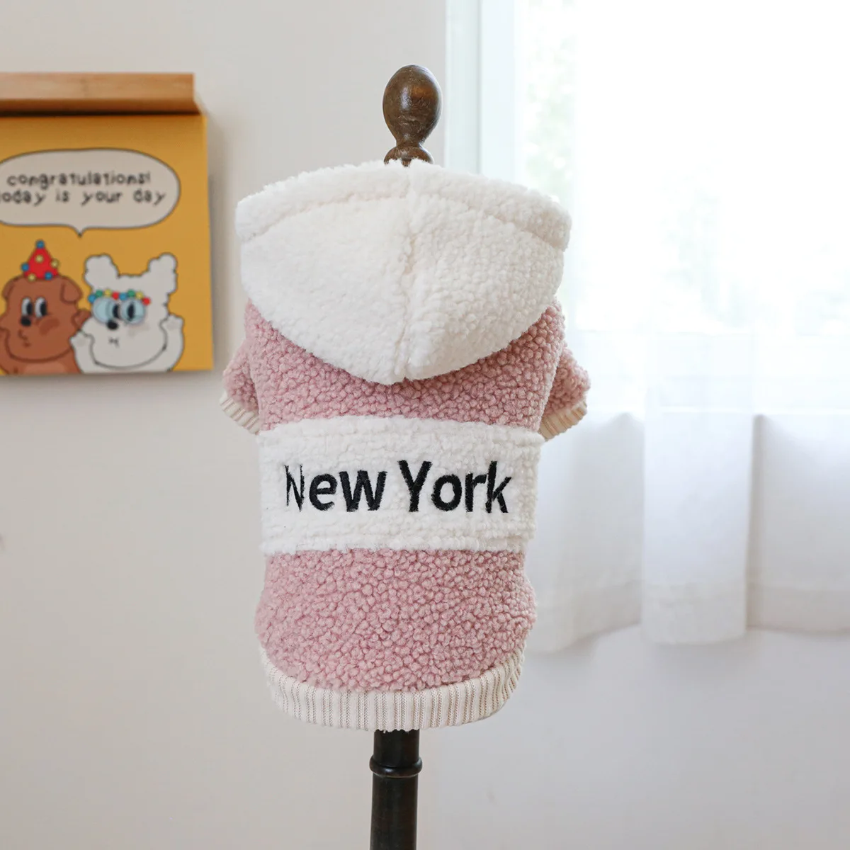 Thicken Warm Sherpa Fleece Dog Coat Winter Dog Clothes for Small Medium Dogs, Puppy Hooded Sweater Yorkie Chihuahua Pet Apparel image 3
