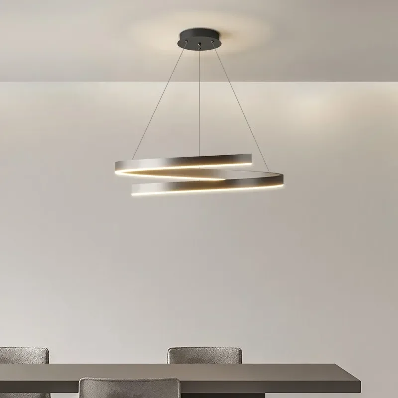 Spiralna aluminiowa lampa wisząca sufitowa Led do kuchni jadalnia sypialnia wisząca lampa wyposażenie domu oświetlenie zawieszenia