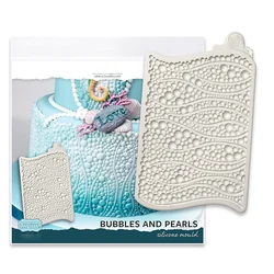 Bubbles And Pearls Silicone Mold For Cake Decorating Gumpaste Sugarcraft Fondant Embossing Lace Border Ocean Kitchen Bakeware