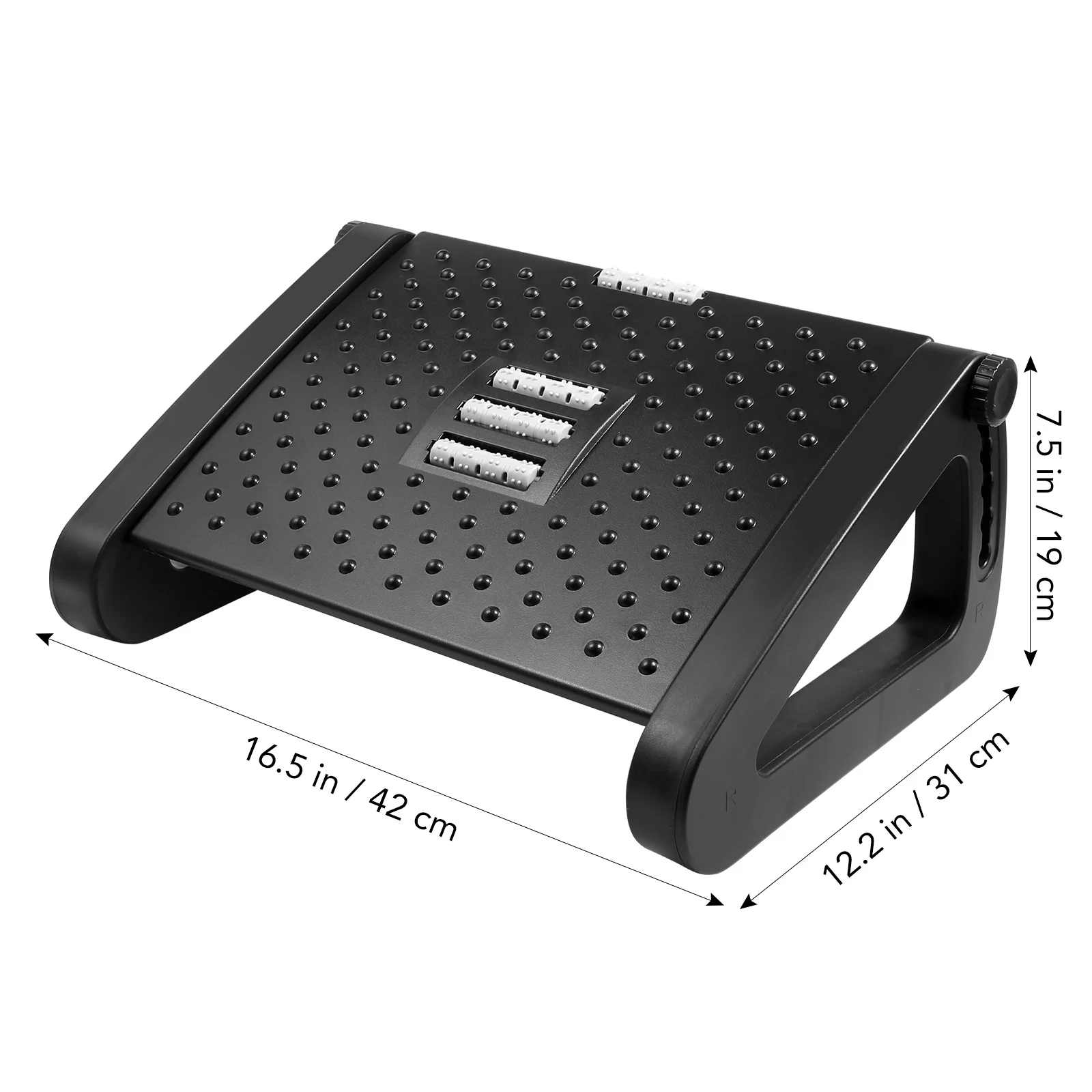 Ergonomische Fußstütze, Bürohocker, höhenverstellbar, Neigungswinkel, Massagerolle, bequem, unter dem Schreibtisch, Fußstütze für Zuhause und Büro