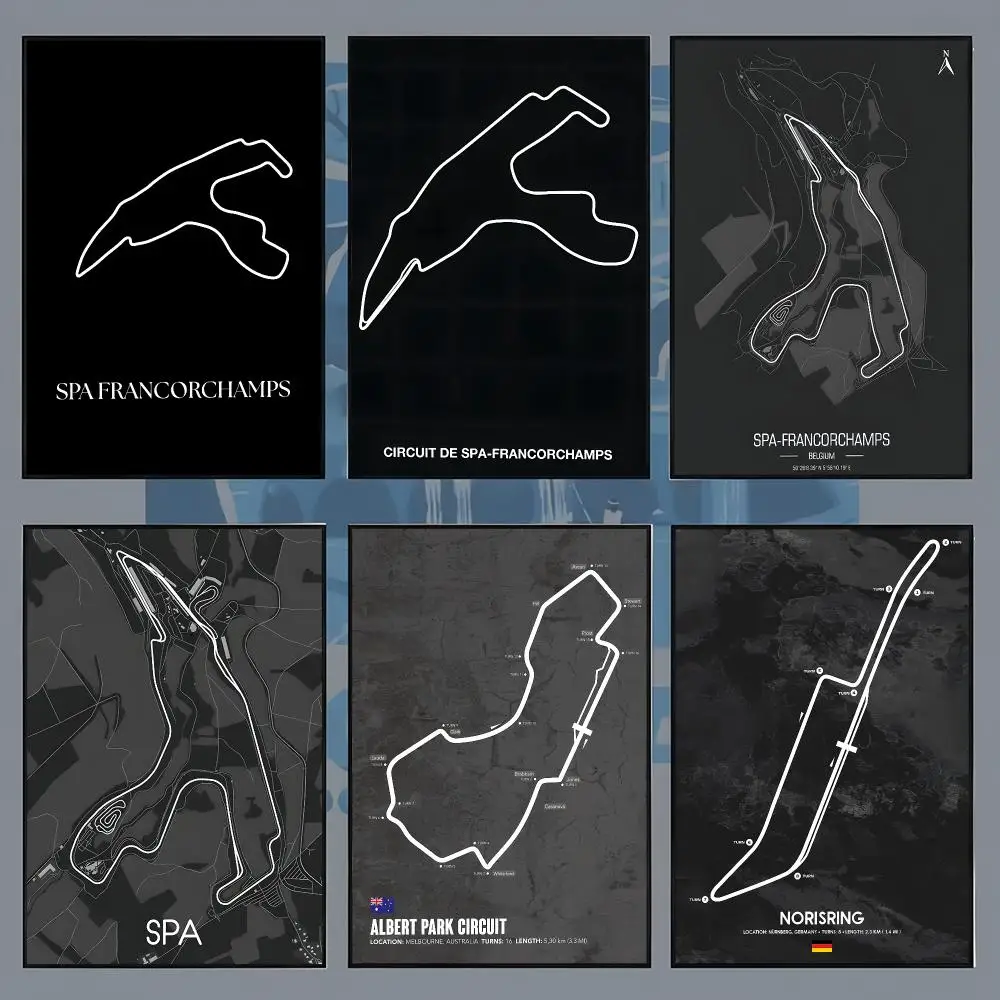 iconic circuit Circuit de Spa Francorchamps Poster Aesthetic Wall Art for Bedroom Study Office Home Decor Gift