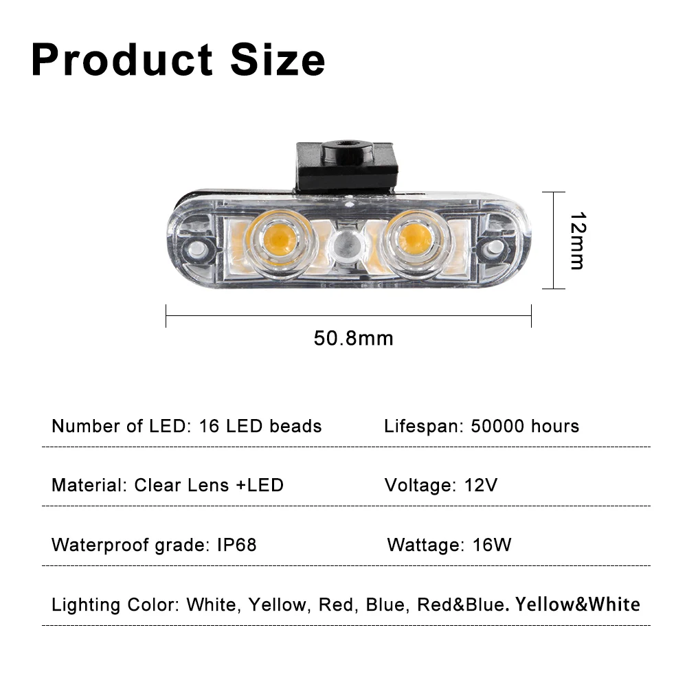 4 × 8 Led lampka sygnalizacyjna lampka ostrzegawcza 12v sygnał awaryjny stroboskop lampka ostrzegawcza akcesoria światło kratki miga dla samochodu