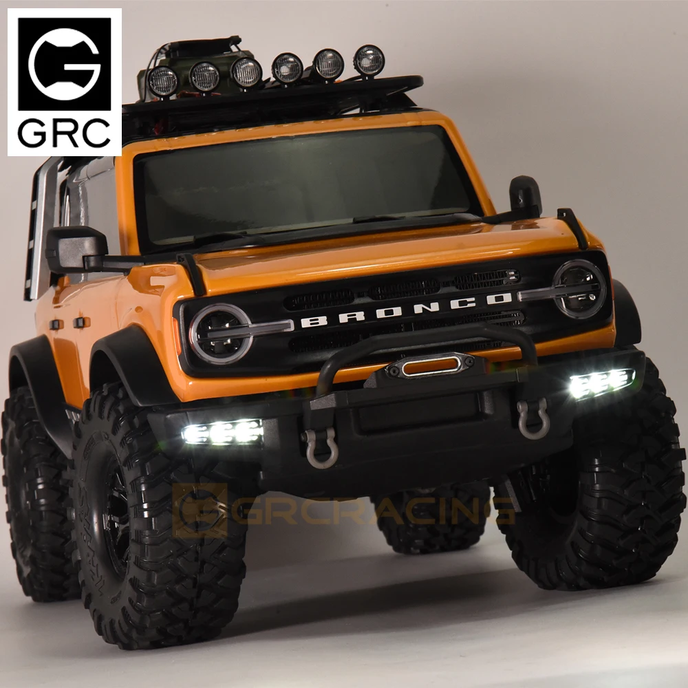 1 paio di fendinebbia paraurti anteriore ad alta luminosità a 6 lampade 7.4V per 1/10 RC Crawler Car Traxxas TRX4 New Bronco 2021 parti di