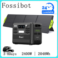 FOSSiBOT F2400 Portable Power Station, 2048Wh LiFePO4 External Battery 2400W Output Solar Generator, Outdoor Indoor Work camp