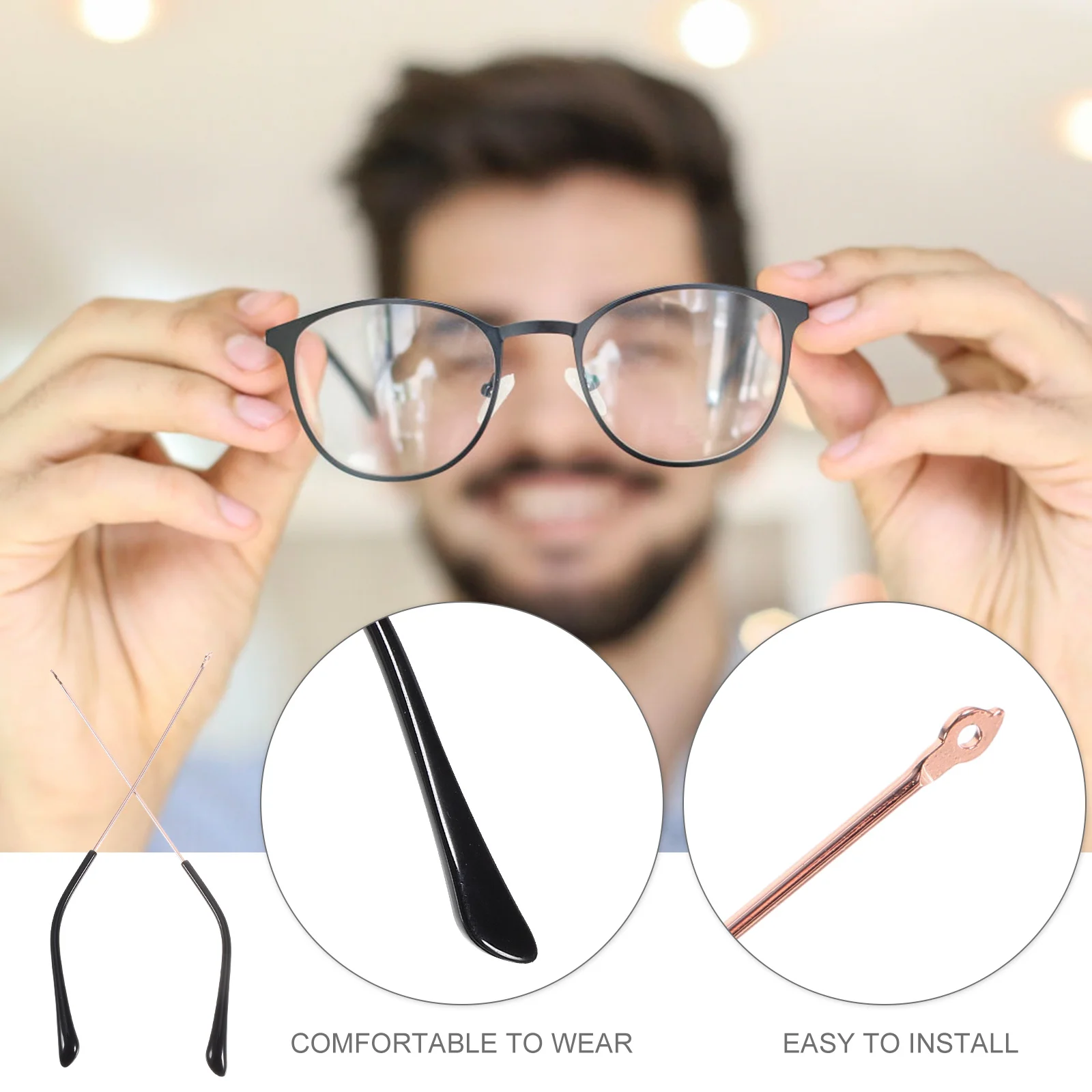 

1Pair Glasses Arm Replacement Metal Eyeglasses Arms Universal Sunglasses Legs Repair Parts Tough Wear Resistant