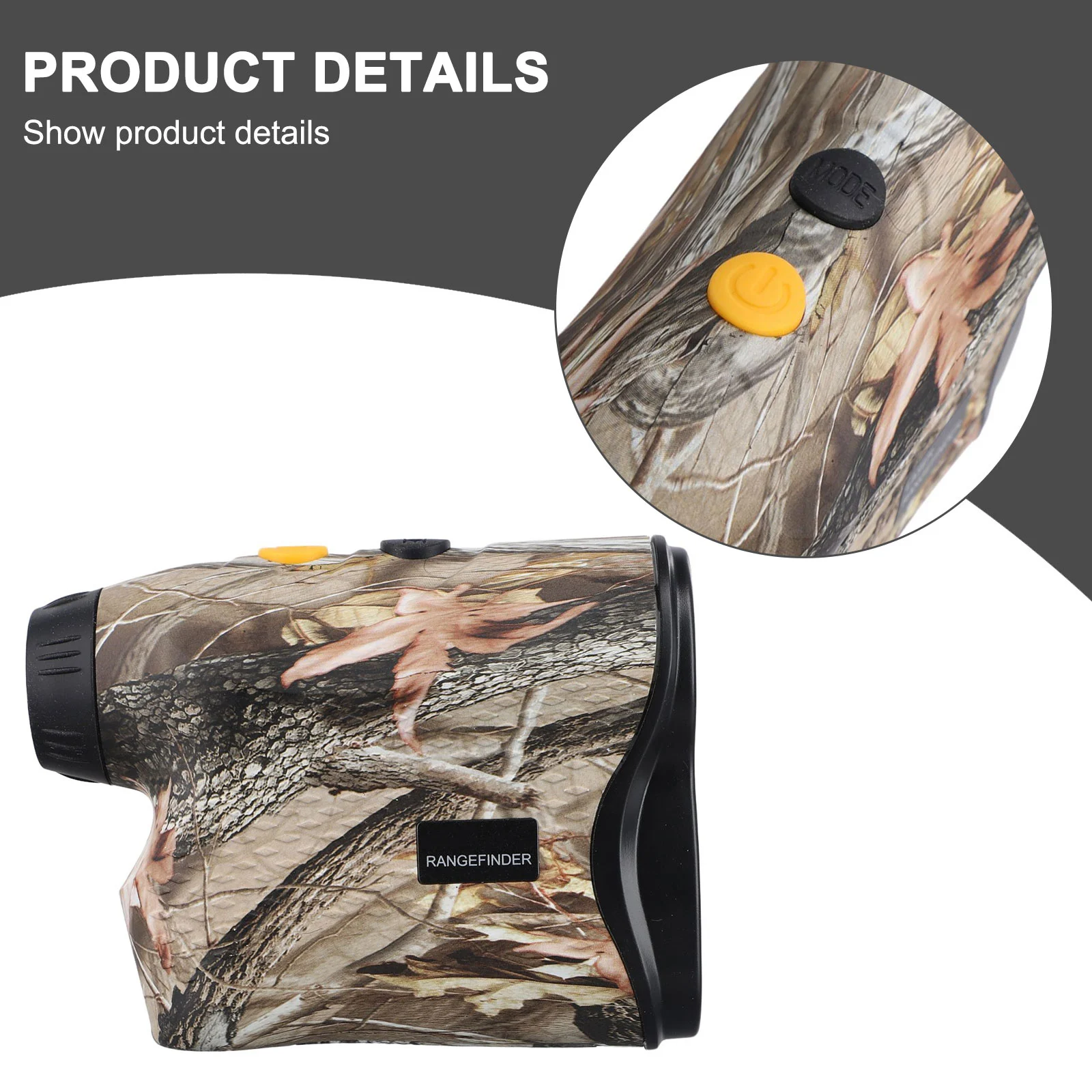 

Cleaning Cloth Digital Golf-Monocular ABS Camouflage 105 * 82 * 43mm 2 * AAA Battery 5-500m Superior Resolution