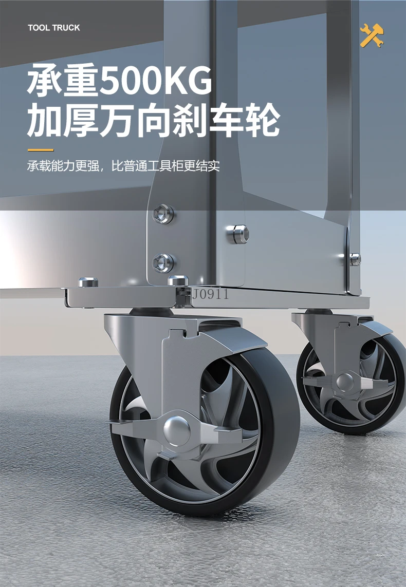 Tool Cart Stainless Steel Cart Auto Repair Three-layer Shelf Workshop Mobile Tool Box Cabinet Multifunctional