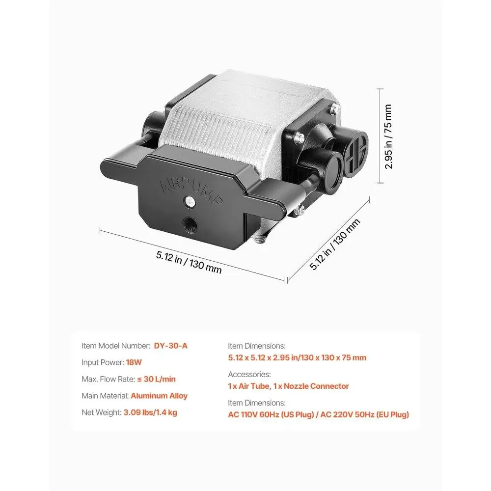 Adjustable Air Pump Kit for  Engraver Cutter with 30 L/min Airflow