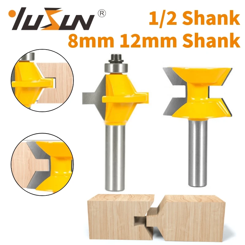 YUSUN 2PCS 120° Edge Banding Assembly Router Bit Woodworking Milling Cutter For Wood Tools