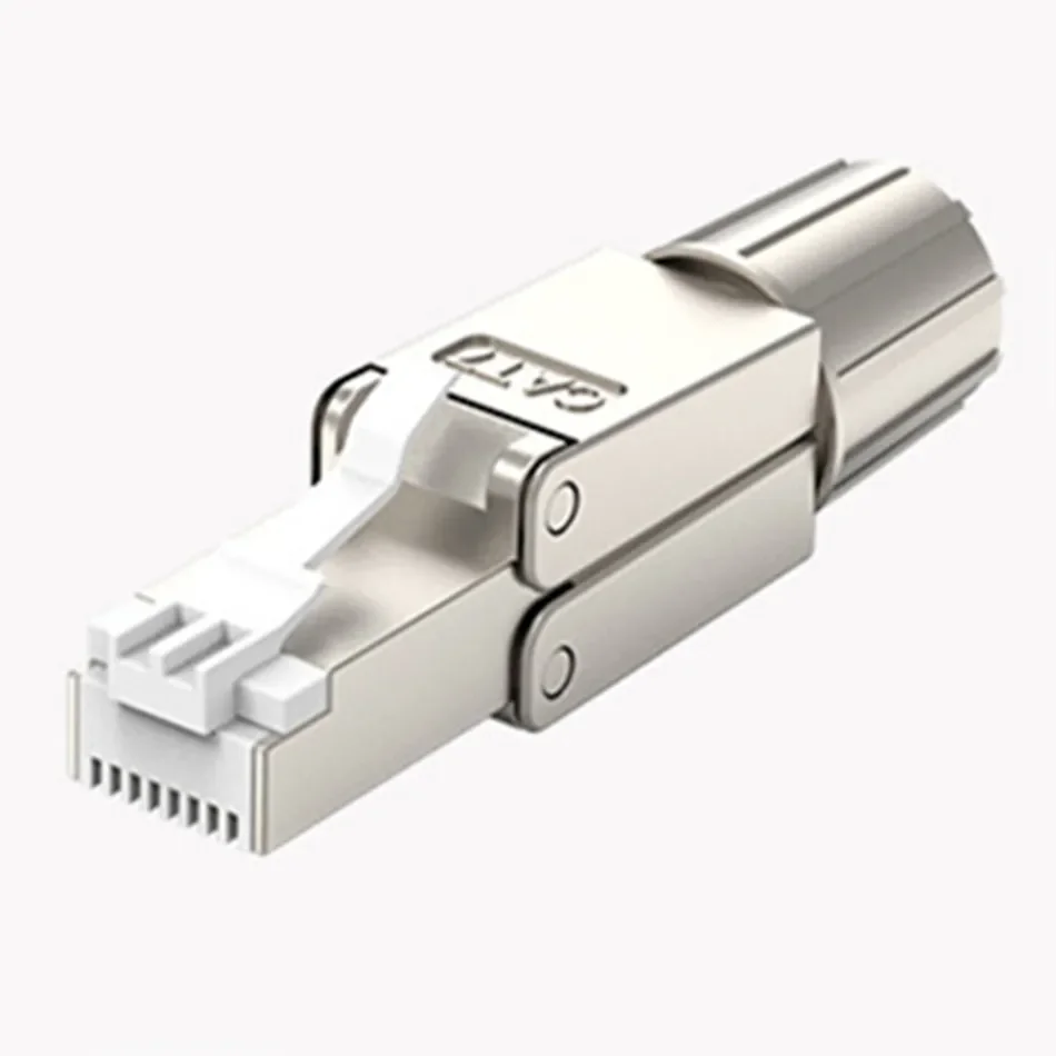 Network Connector Cat 7 Cat6A RJ45 STP Shielded Field Termination Plug for Cat7 23AWG Solid Installation Cable With PCB Adapter