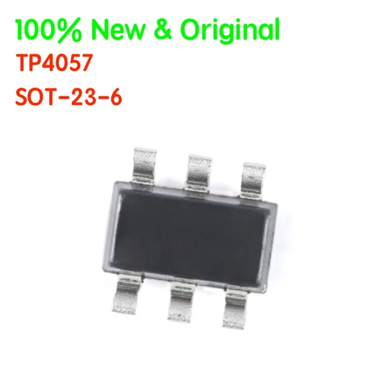 10PCS/LOT TP4057 SOT-23-6 500mA Linear lithium-ion battery charger chip Power Management Chip 100% New & Original