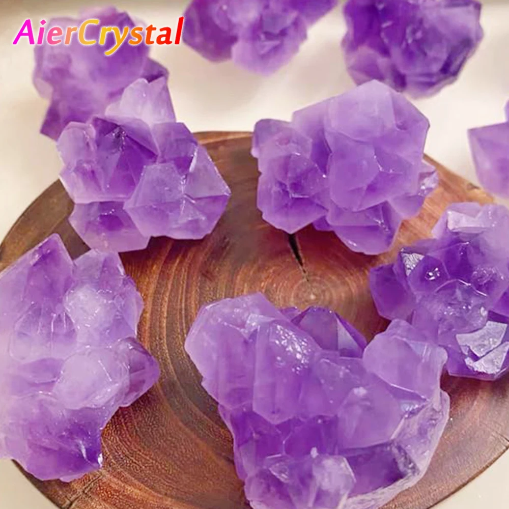 Natural Amethyst Flower Gravel Crystal Raw Ore Healing Crystal Mineral Stone Specimen Collection Gifts Home Aquarium Decor 50g