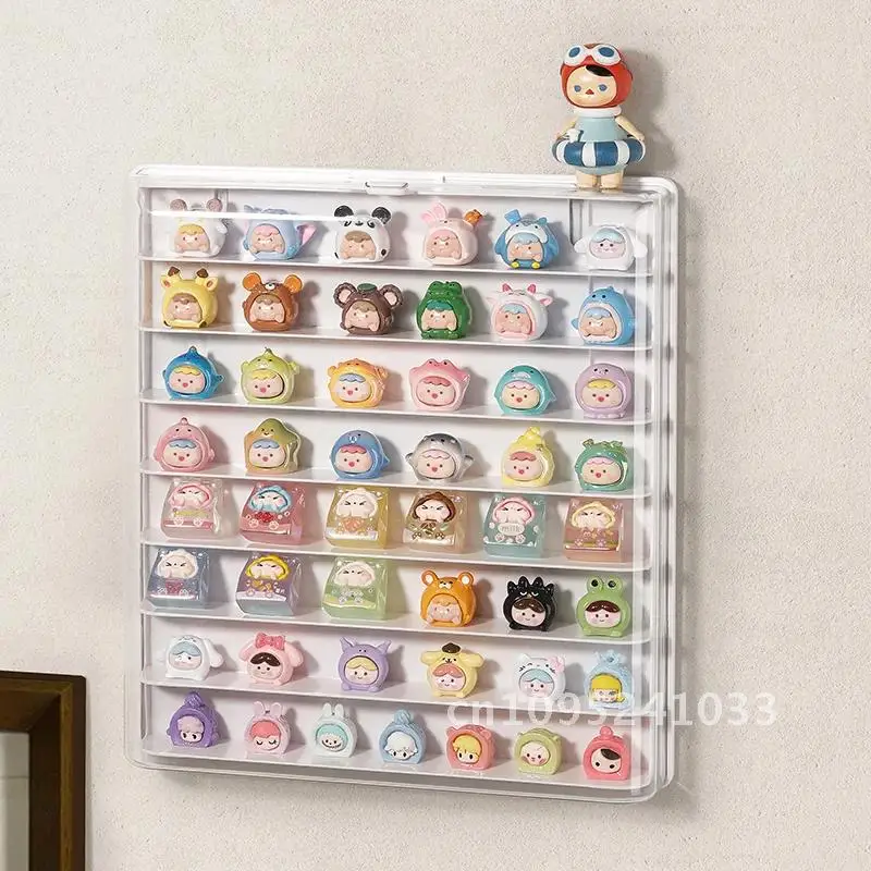 Wall Mount Showcase Clear Acrylic Blind Box Mini Figures Toys Figures Case Box Stand Dust Proof Display Doll Display Storage