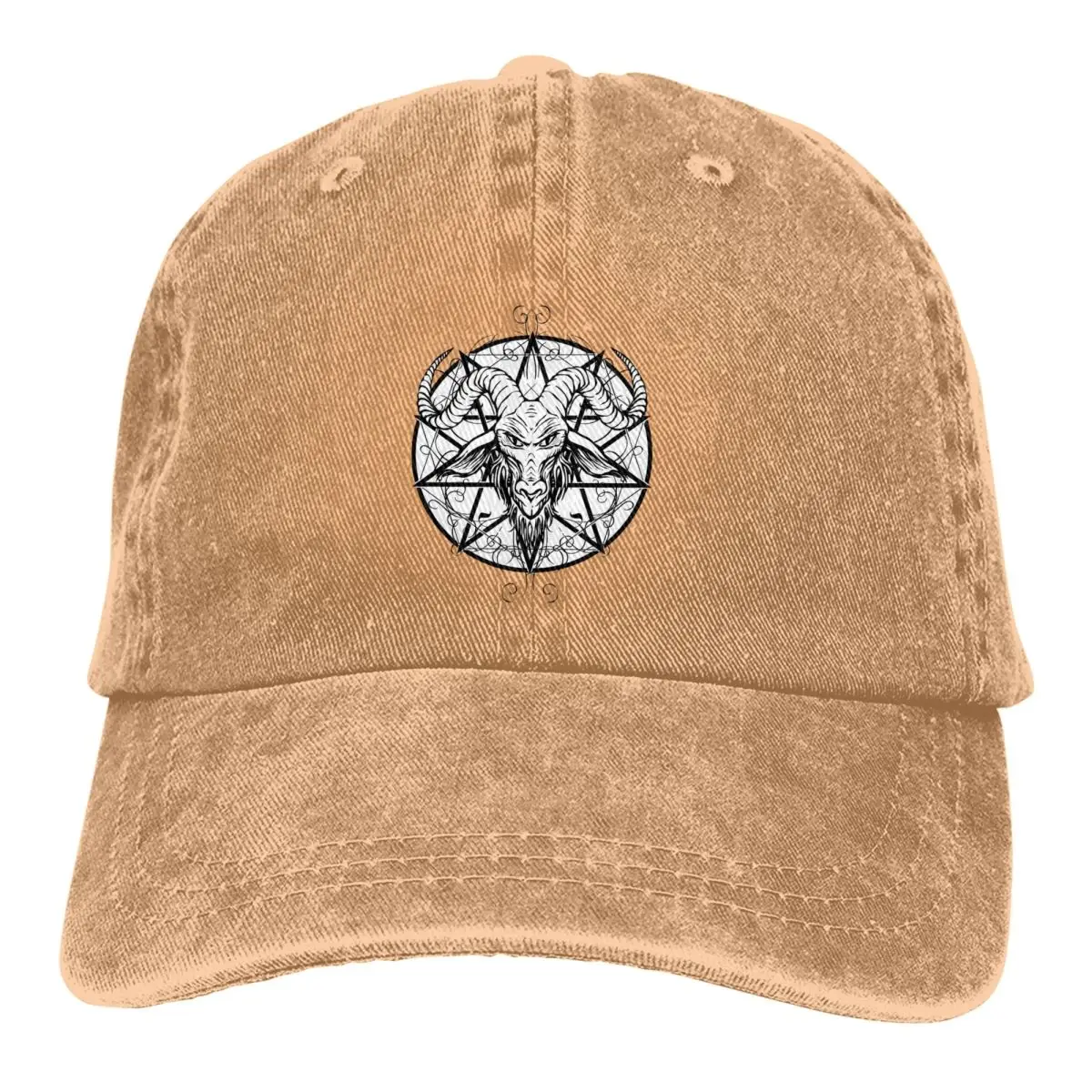 

Pure Color Dad Hats Baphomet Pentagram Women's Hat Sun Visor Baseball Caps Satanic Baphomet Goat Peaked Cap