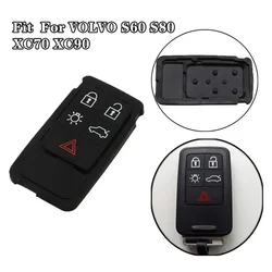 5 Button Rubber Remote Car Key Fob Case Pad For Volvo XC60 XC70 V70 S60 S80 Soft Wear-resistant Accessories For Vehicles