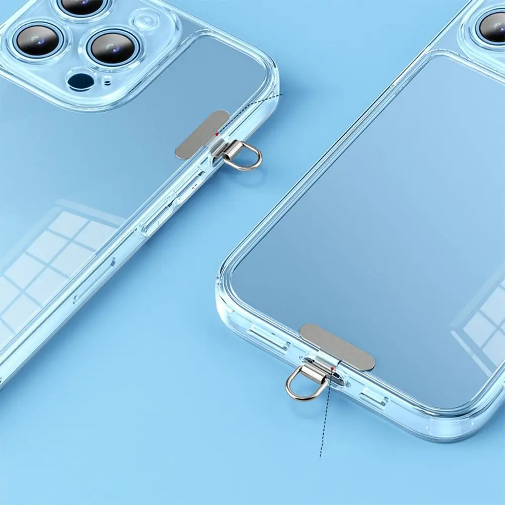 Ultra-thin Phone Lanyard Tab Double Buckle Gasket Metal Phone Lanyard Clip Patch Anti-fall Anti-lost Phone Case Hanging Rope