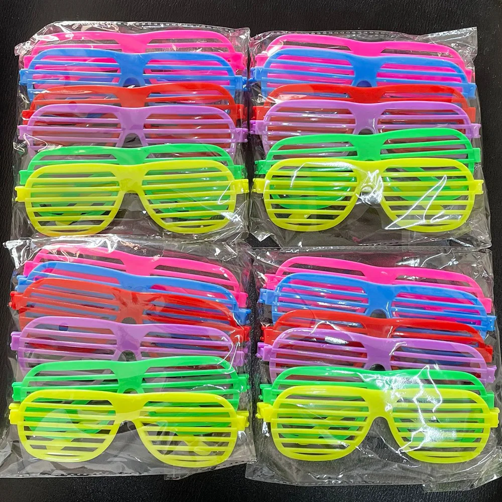 

24pcs/Set Neon Party Shutter Glasses Decorations Props Glow in the Dark Shades Sunglasses Eyewear Birthday Party Supplies Decor