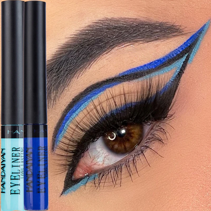 12 Colors Colorful Liquid Eyeliner Waterproof Long-Lasting Rainbow Blue Red Liquid Eye Liner Pen Quick-Dry No Blooming Cosmetics