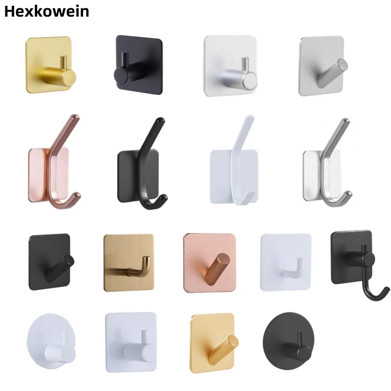 Zelfklevende Muur Haken Handdoekhouder Deur Sleutel Doek Jas Badkamer Hanger Keuken Hardware Rek Tas Haak Organizer Voor Opknoping