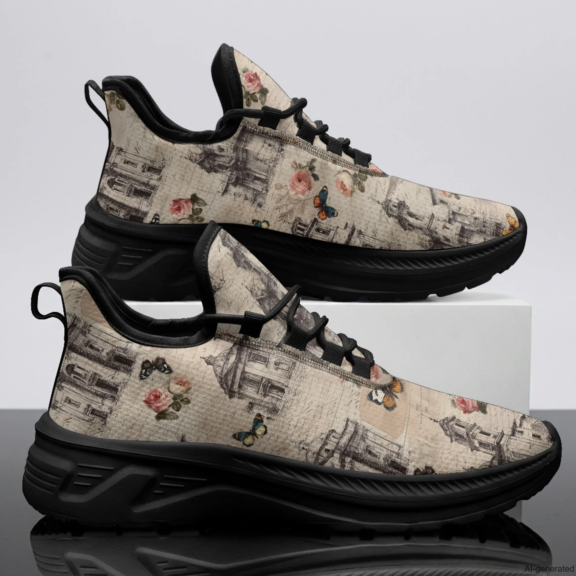 XIXIRIMIDO Womens Walking Shoes Nurse Shoes Nurse Sneakers Retro Print Tenis Masculino De Corrida Barefoot Shoes 35-48