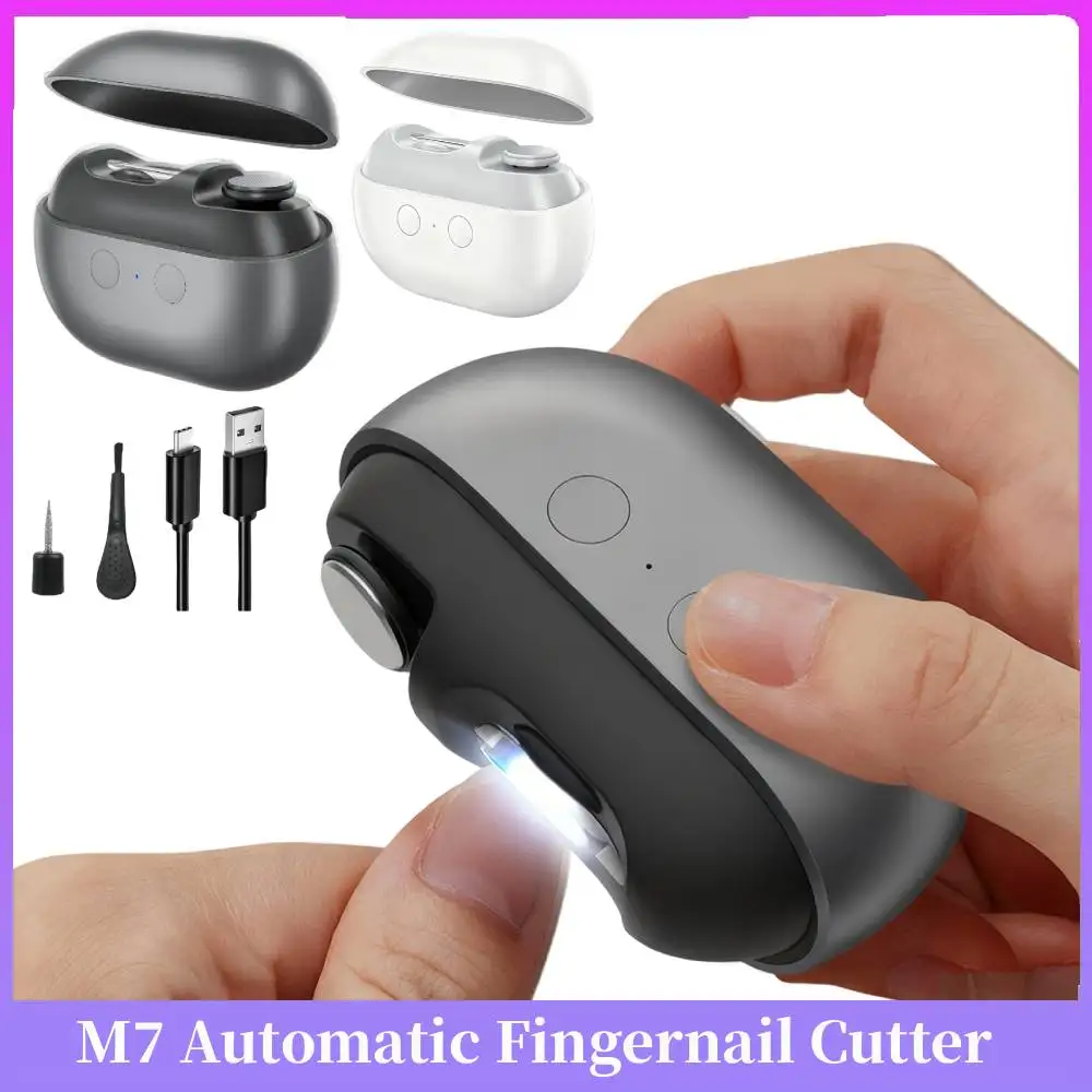 

Automatic Fingernail Cutter 2 In 1 Electric Manicure Nail Trimmer with Light Safety Nail Clipper for Children Adult Senior