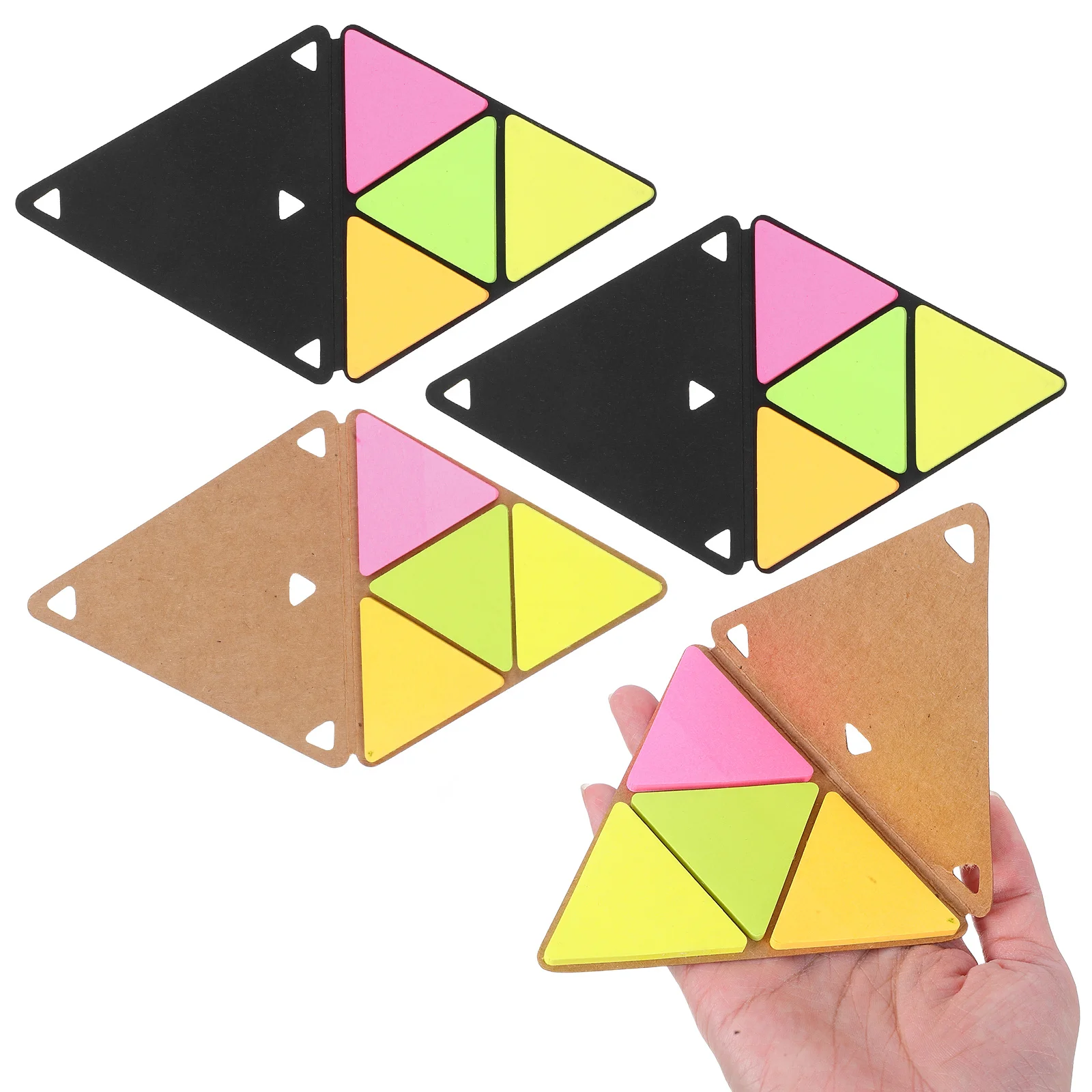 

4Sets Aesthetic Triangular Strong Adhesion Colorful Tearable Notepads for Office School Study Must Haves