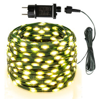 LED PVC Christmas String Light 10/20/50/100M Waterproof 24V Copper Wire Garden Lights Outdoor Wedding Party Garland Fairy Lights