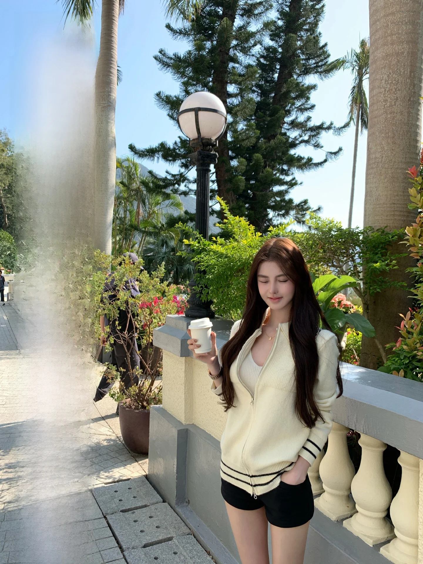 

OKMAOP Весенний женский приталенный вязаный кардиган с воротником-стойкой, длинными рукавами, дышащий, комфортный, в стиле колор-блок