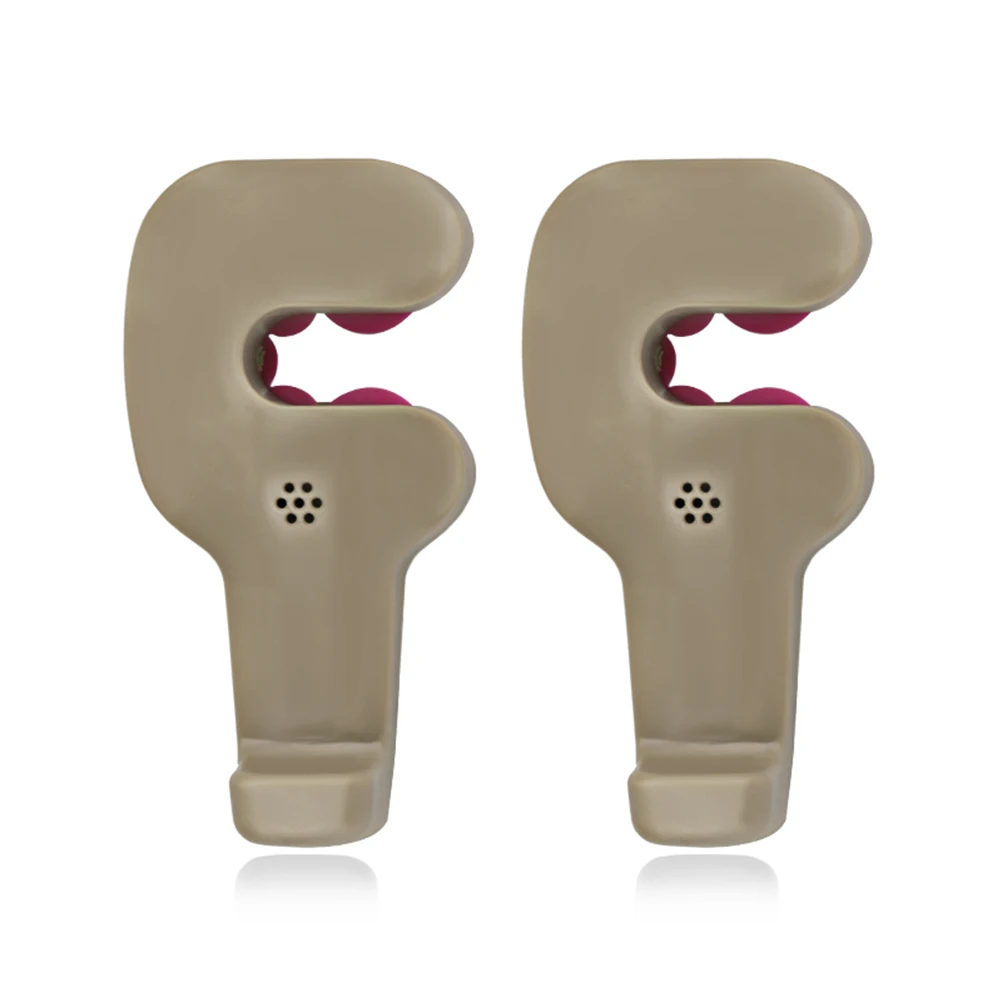 

2 Pair Universal Vehicle Back Seat Headrest Hanging Hanger Holder For Bag Purse Clothes Beige Easy Install Rotatable Hidden Car