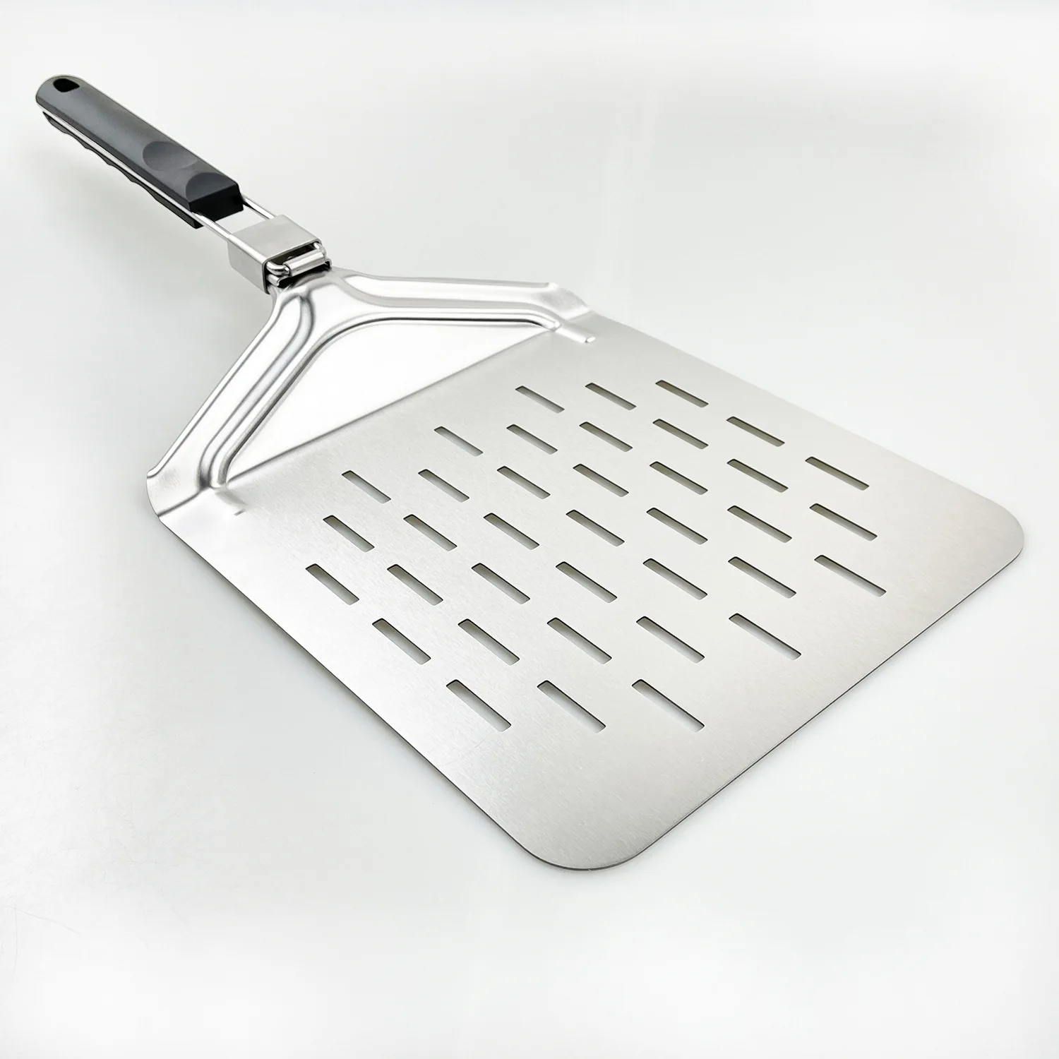 

Factory Wholesale Perforated Pizza Turning Peel Chef Folding Pizza Shovel OEM Perforated Pizza Peel Paddle